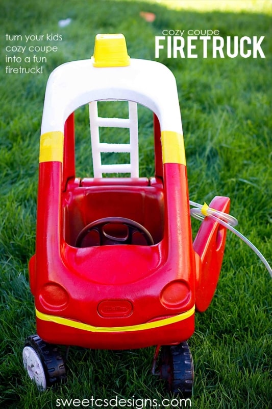 make a firetruck from a cozy coupe! #kids #halloween #sp