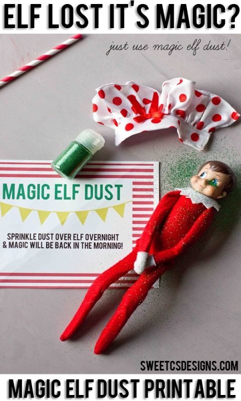 Get your Elf's magic back after being touched with magc elf dust! Free pintable at sweetcsdesigns