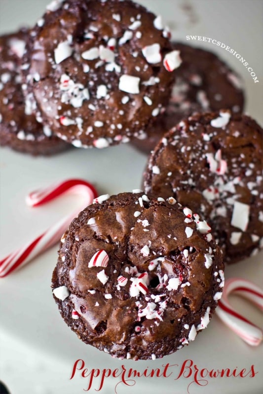 The best holiday brownies ever- peppermint brownies! These are so good and easy to make from scratch!