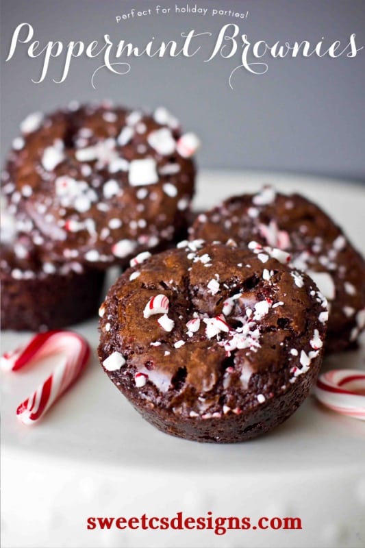 peppermint brownies- these are so easy to make for Christmas parties and are SO good!